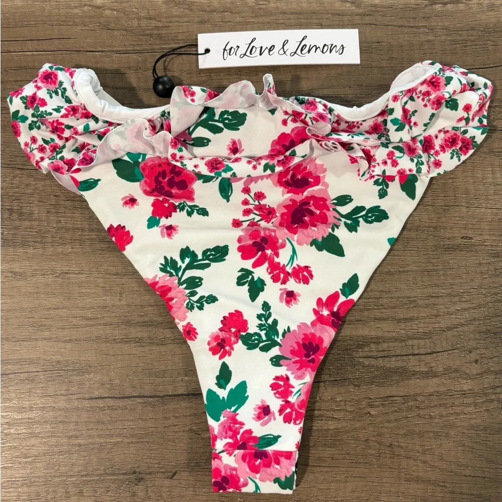 For Love & Lemons - NWT XS Carnation Ruffle Bikini Bottom - Picture 2 of 6